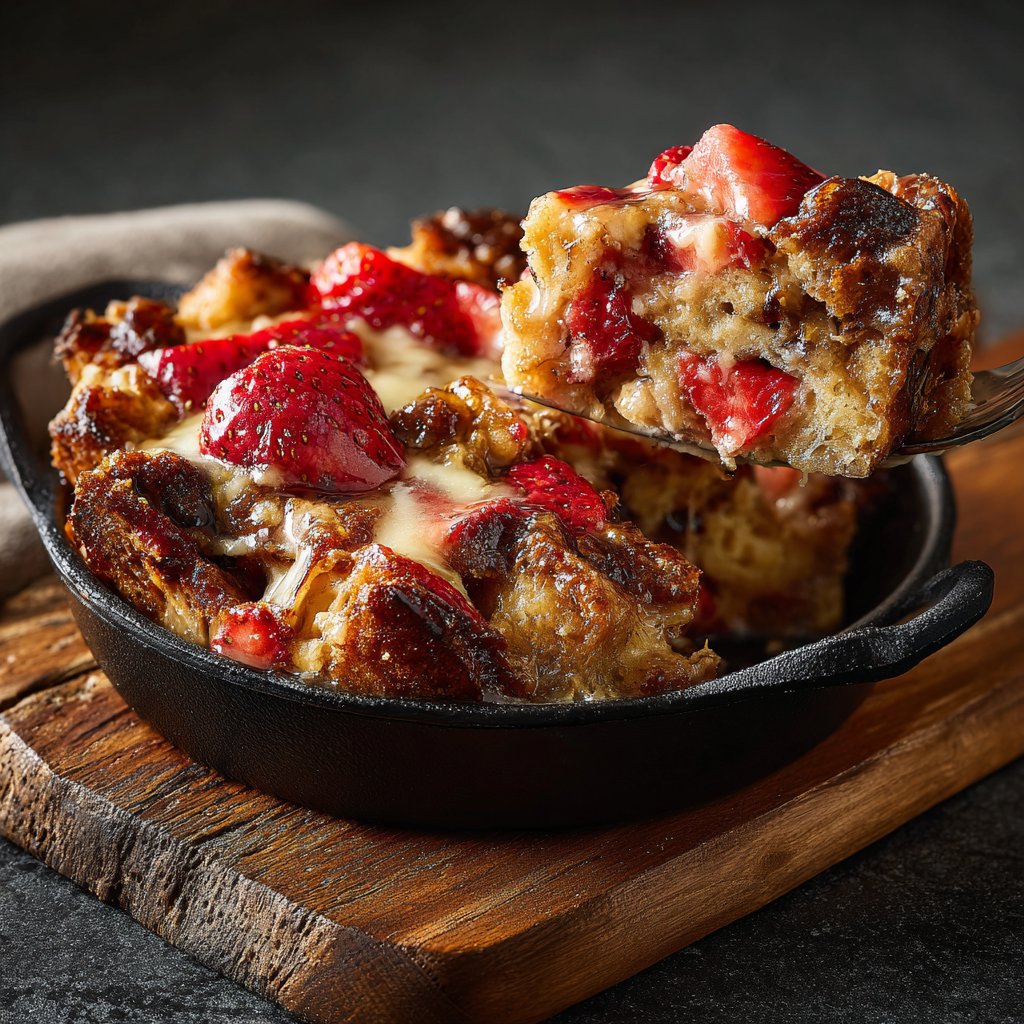 Strawberry Banana Bread Pudding