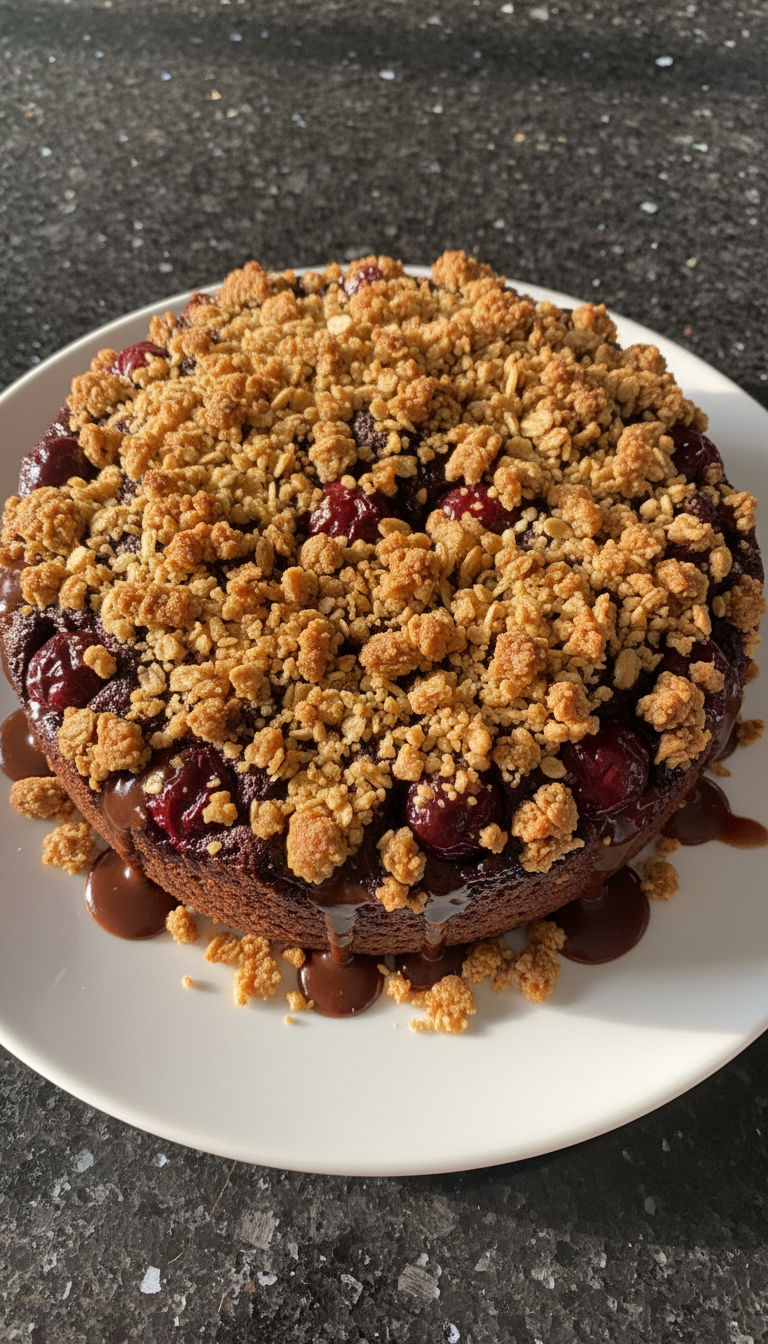 Cherry Chocolate Crumble Cake