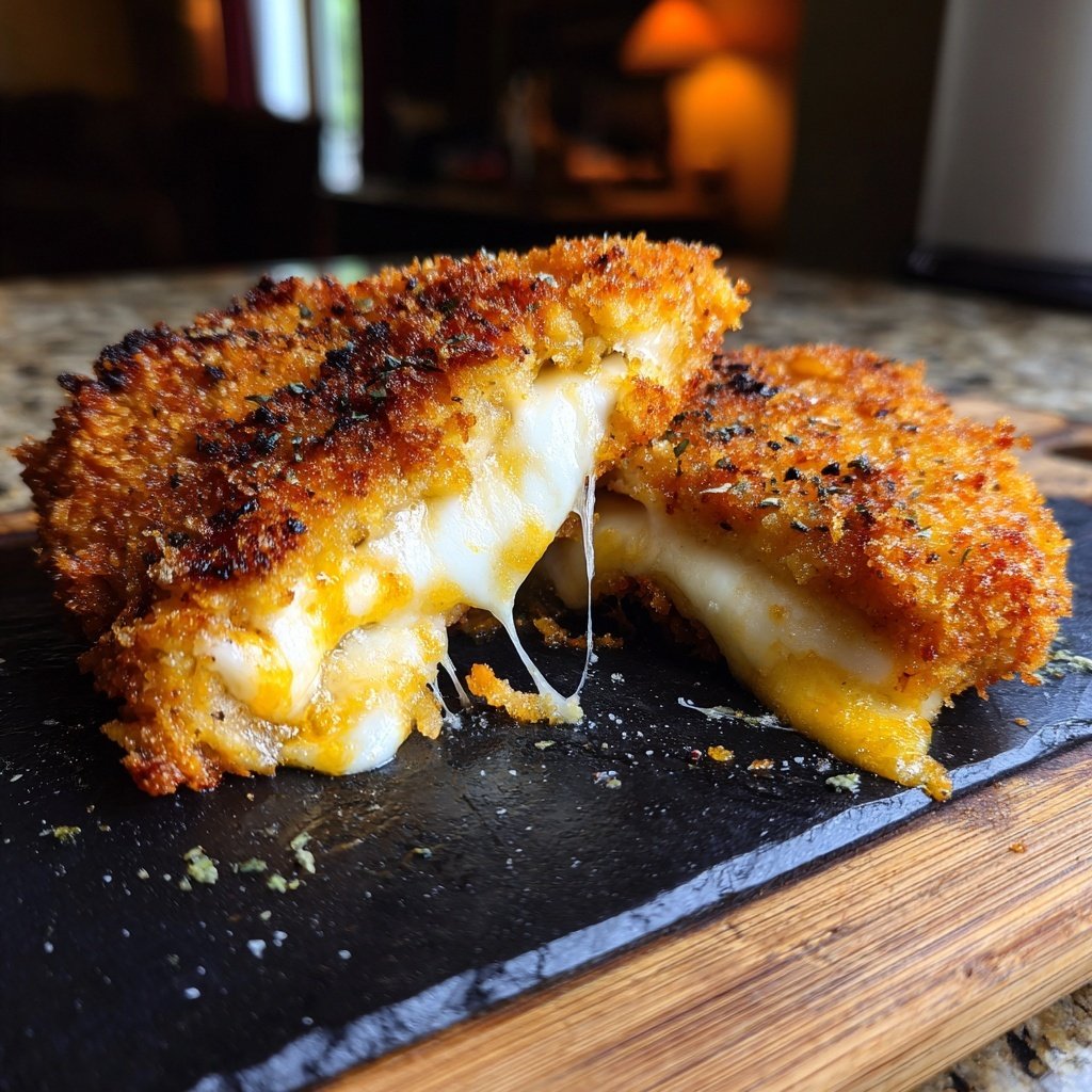 Mozzarella Schnitzel Crispy Cheese Coating