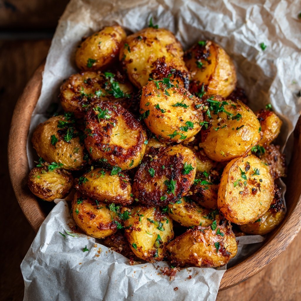 Crispy Airfryer Garlic Potatoes