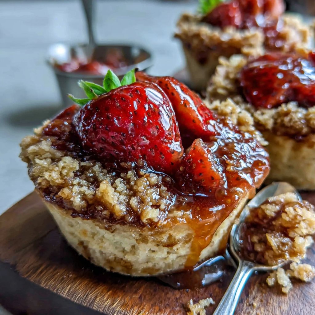 Vegan Strawberry Crumble Cups