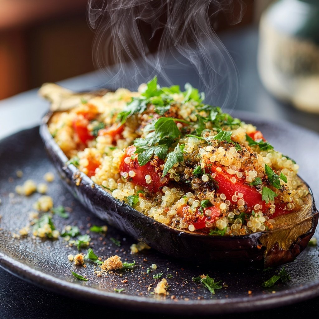 Stuffed Eggplant with Quinoa