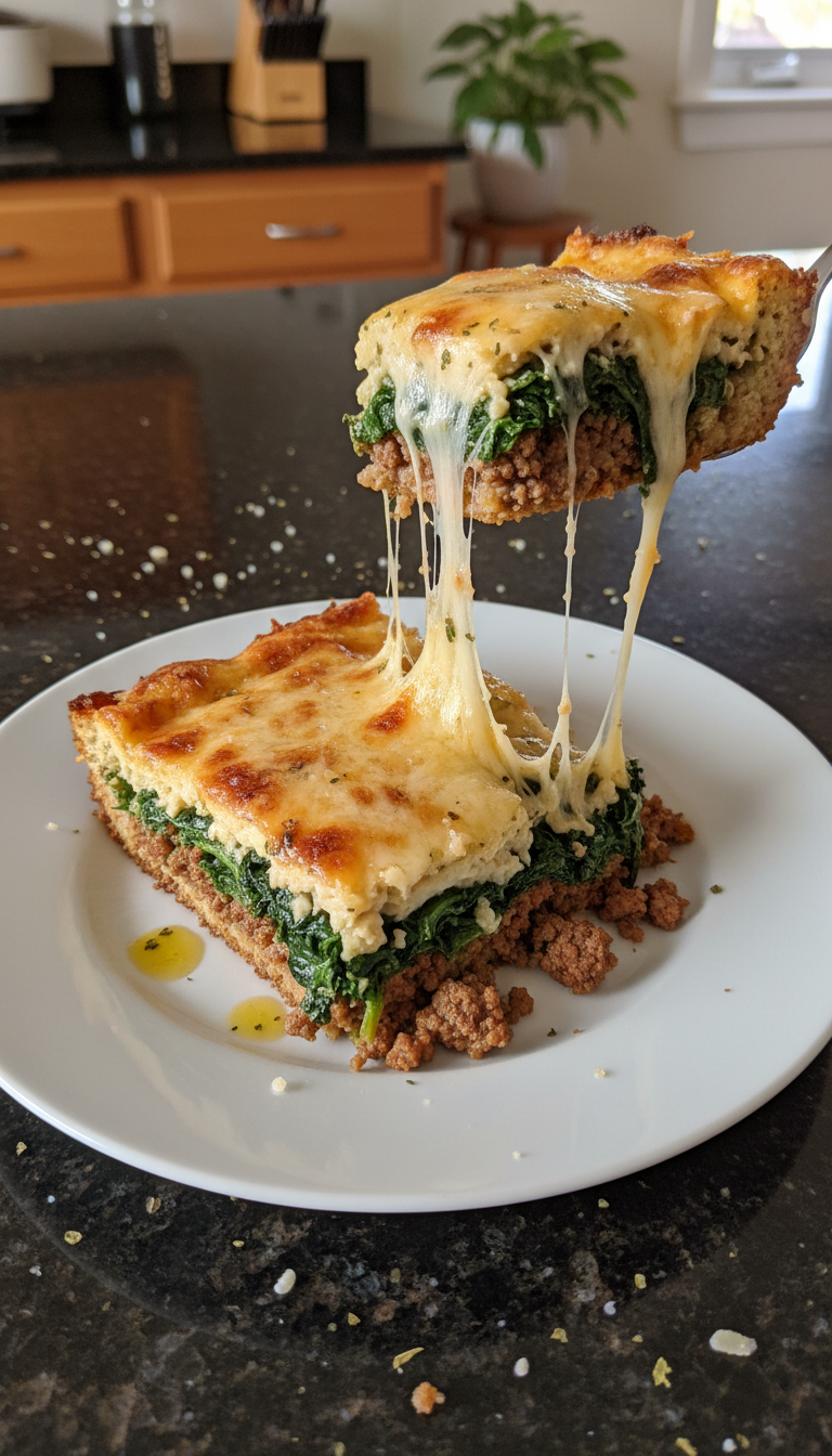 Ground Beef and Spinach Casserole