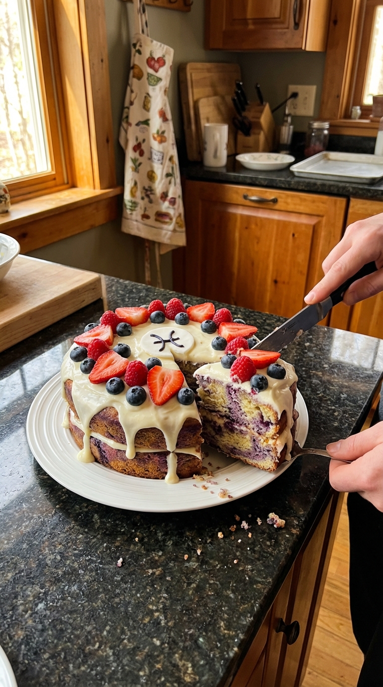 Banana Berry Pisces Cake