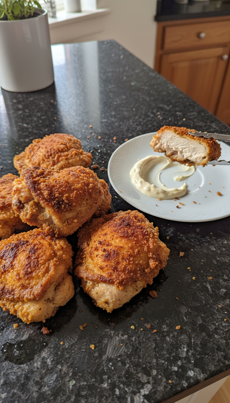 Crispy Chicken Thighs with Aioli