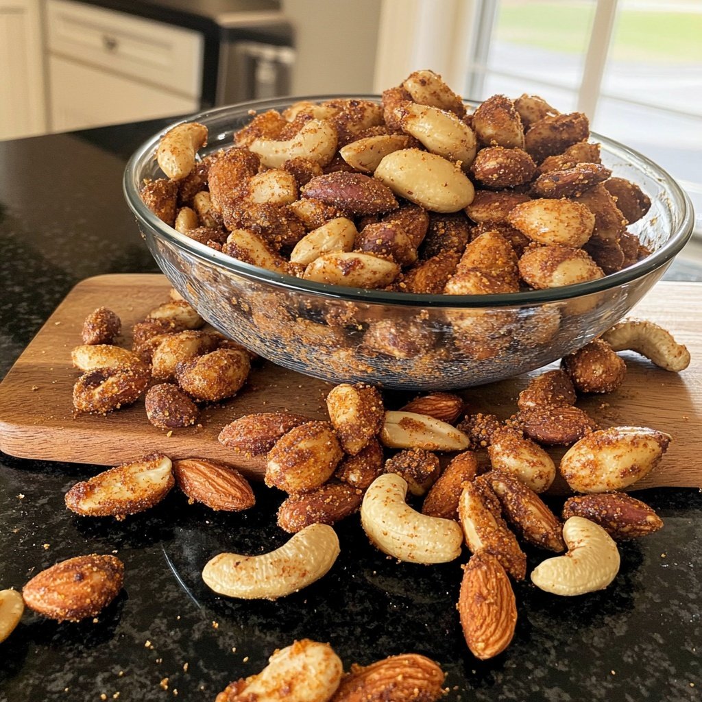Sweet, Salty, Spicy Party Nuts