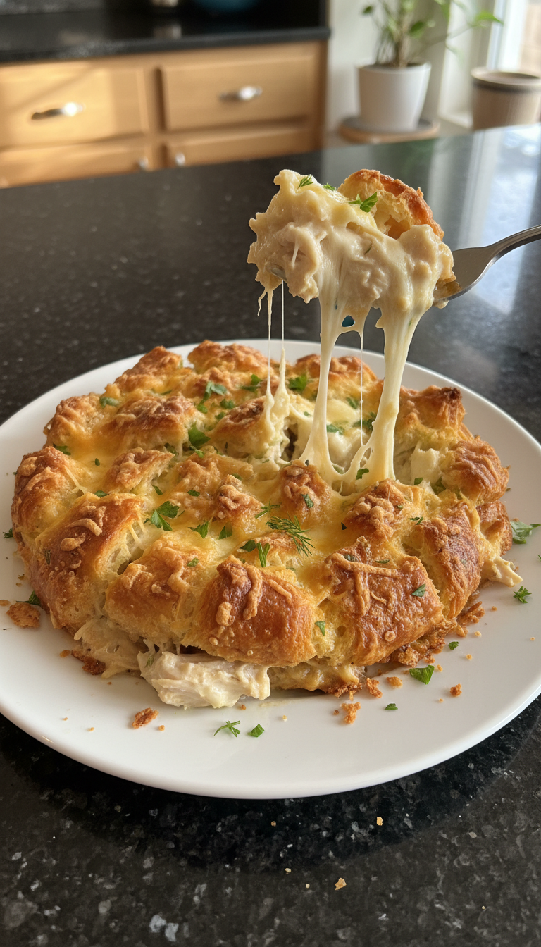 Creamy Chicken Croissant Casserole