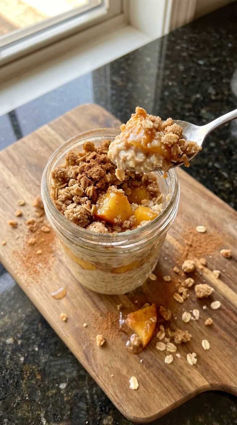Peach Crisp Overnight Oats