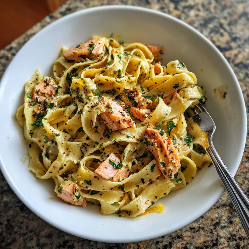 Lemon Pepper Salmon Pasta
