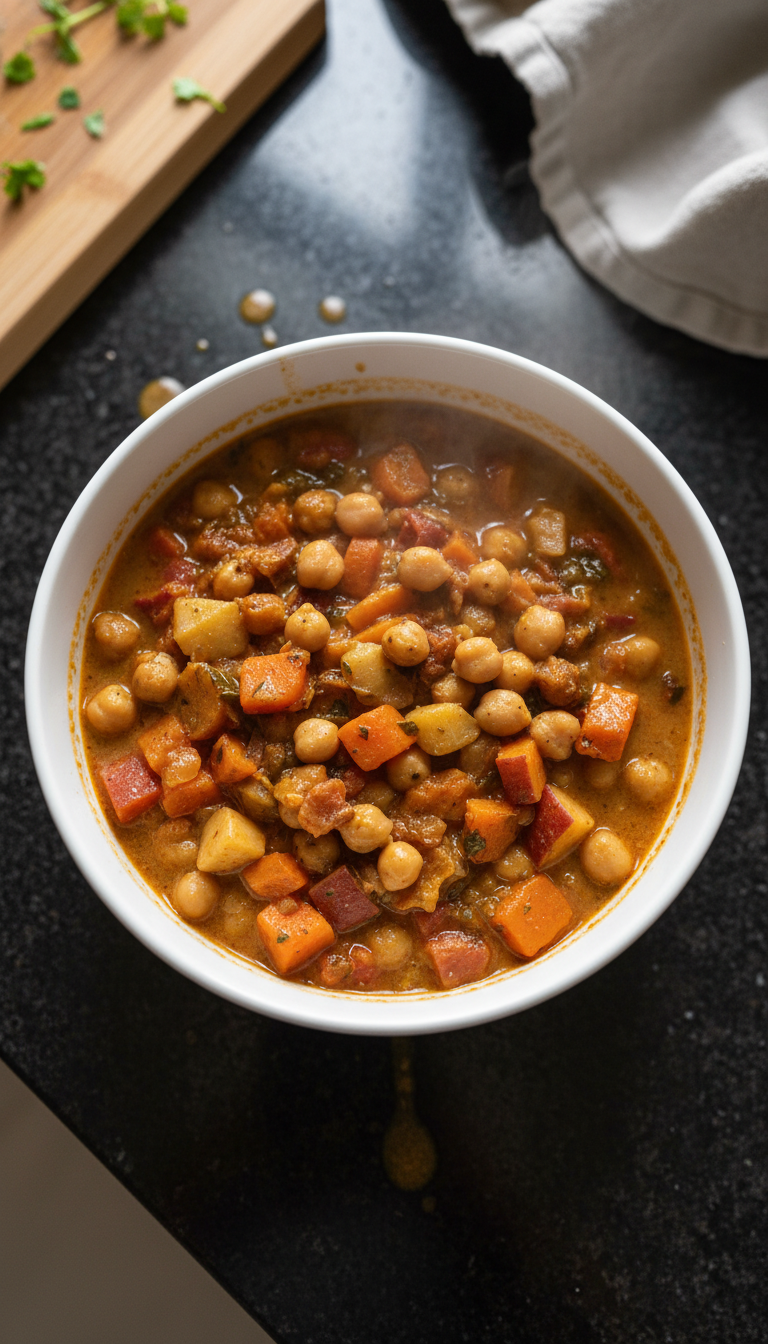 Roasted Vegetable and Chickpea Soup