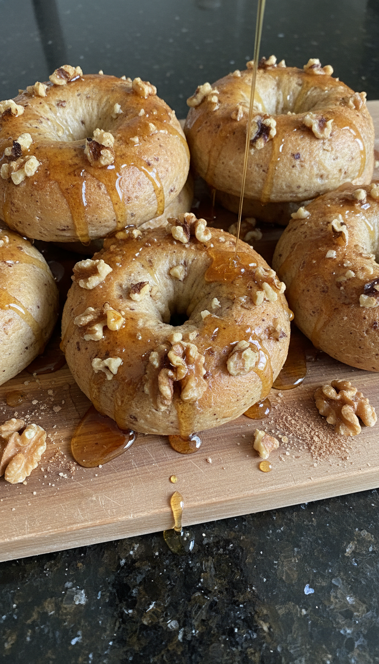 Maple Walnut Protein Bagels