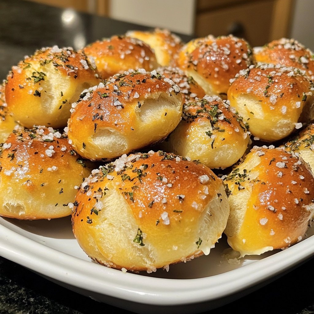 Herbed Pretzel Bites with Mustard